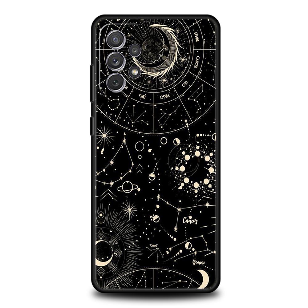 Астрологический чехол для телефона 'Солнце, Луна, Облака' для Samsung Galaxy A13 A14 A54 A73 A34 A51 A71 A22 A23 A32 A52 A01 A31 A41 Мягкий чехол