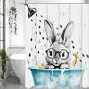 Милая пасхальная шторка для душа с кроликом, Простая милая декоративная шторка для ванной с кроликом, Водонепроницаемая шторка для душа с крючками
