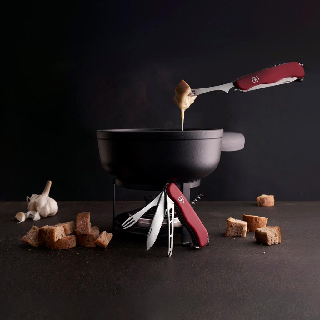 VICTORINOX Cheese Master Швейцарский армейский нож для сырного фондю Большой - Многофункциональный нож, Нож, Вилка, Лезвие, 8-функциональный швейцарский мультитул