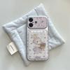 Фиолетовый чехол с цветочным рисунком и кроликом для iPhone 15/14 и 17/16 Pro Max