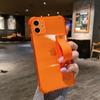 Мягкий чехол для телефона с ремешком на запястье для iPhone 11 12 13 14 15 Pro Max X XR Xs Max 7 8 Plus, мини-подставка, прозрачный бампер