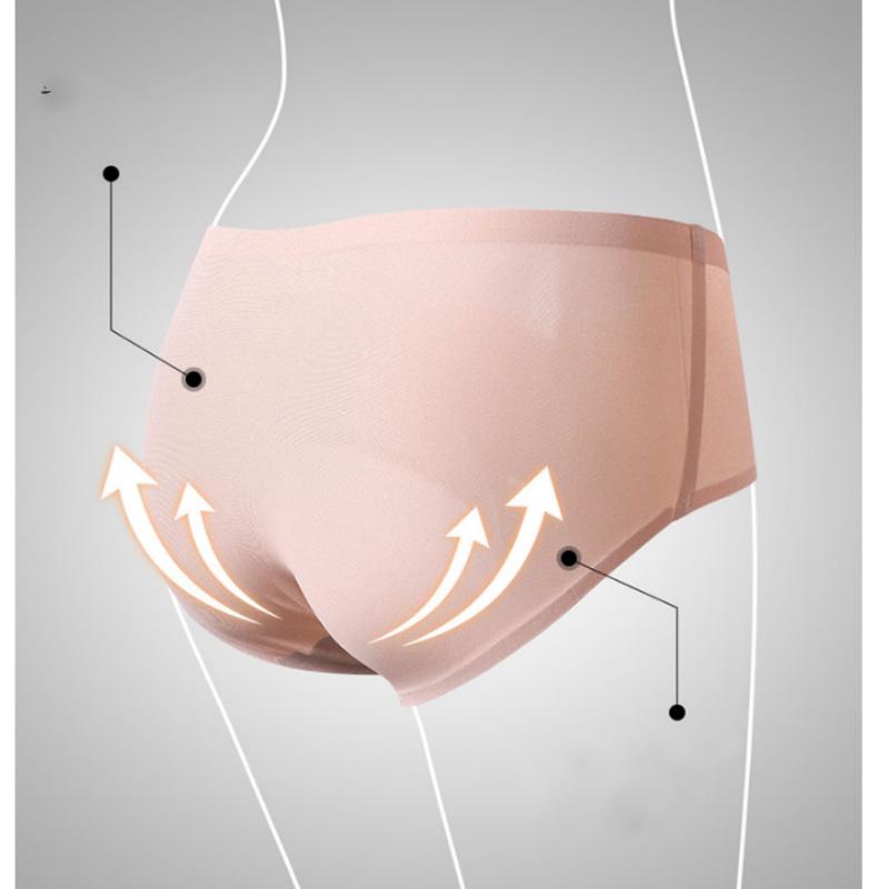 Panties Silk Women's Fashion Seamless Elastic Underwear Breathable Quick-Dry Ice Silk Panties Briefs Solid Invisible Briefs Female Lingerie