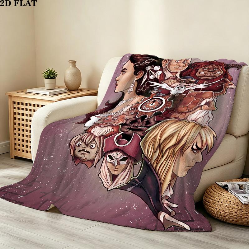 1PC Labyrinth Patterned Flannel Blanket Suitable For All Seasons For Home Decor Warmth And Comfort Gifts Holiday Present