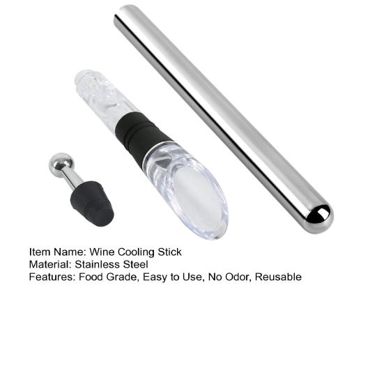3Pcs Wine Cooling Stick Reusable Stainless Steel Portable 3-in-1 Wine Cooler Aerator Pourer Set Home Supplies