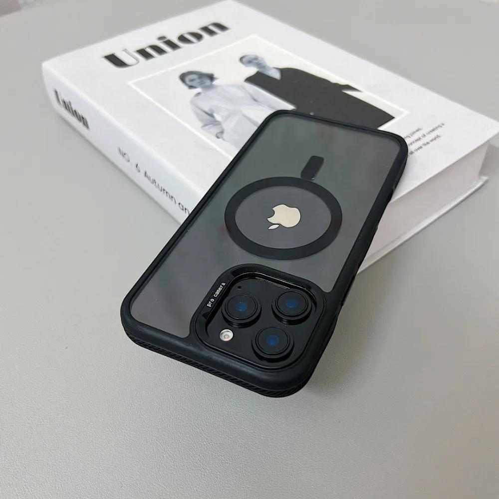Премиальный Роскошный Прозрачный Чехол с Магнитной Адсорбцией MagSafe для Беспроводной Зарядки для iPhone 16 15 14 13 11 12 Pro Max 16 Plus