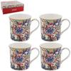[R2680] - 'William Morris Collection' Porcelain Mug Box - Golden Lily (4 Mugs) 85x85mm