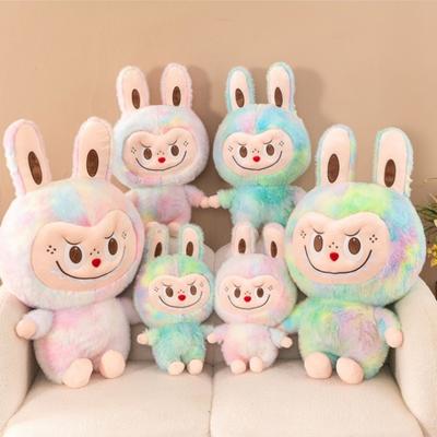 Мягкая игрушка Labubu Girls, окрашенная в тай-дай, на день рождения, плюшевая подушка, игрушки для умиротворения