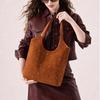 Vintage Rivet Suede Leather Womens Shoulder Bag Crossbody Tote Large Capacity Winter Daily Use