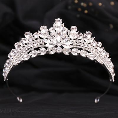 Новое свадебное платье невесты, корона из сплава со стразами, элегантная маленькая корона принцессы высокого класса для свадьбы