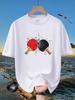 Breathable Mesh Unisex Crew Neck T Shirt Cool Collide Ping Pong Paddle Print Tees Quick Dry Sports Daily Casual Tops For Table Te