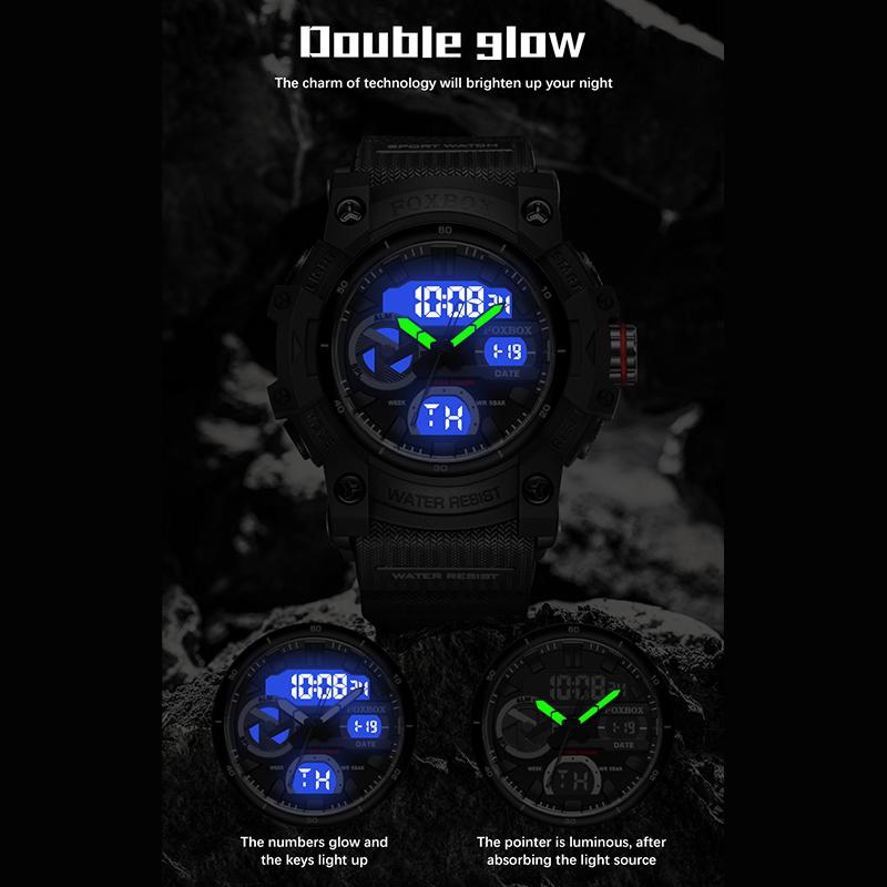 LIGE новые цифровые часы лучший бренд класса люкс в стиле милитари мужские часы с ночником водонепроницаемые кварцевые часы с двойным дисплеем