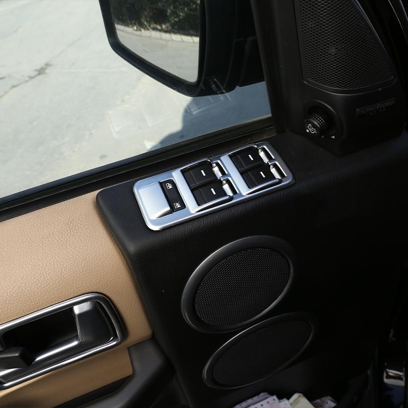 4pcs Car Window Lift Switch Button Control Panel Frame Cover Trim For Land Rover Discovery 3 LR3,Range Rover Sport