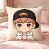 Cute Chibi Pop Star Inspired Throw Pillow Cover, Cartoon Style Decorative Cushion Case For Sofa Bedroom