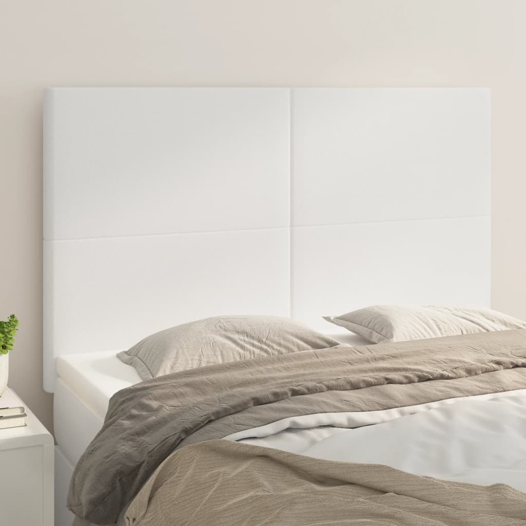 Vidaxl Zagłówki Do Łóżka, 4 Szt, Białe, 72X5X78/88 Cm, Sztuczna Skóra
