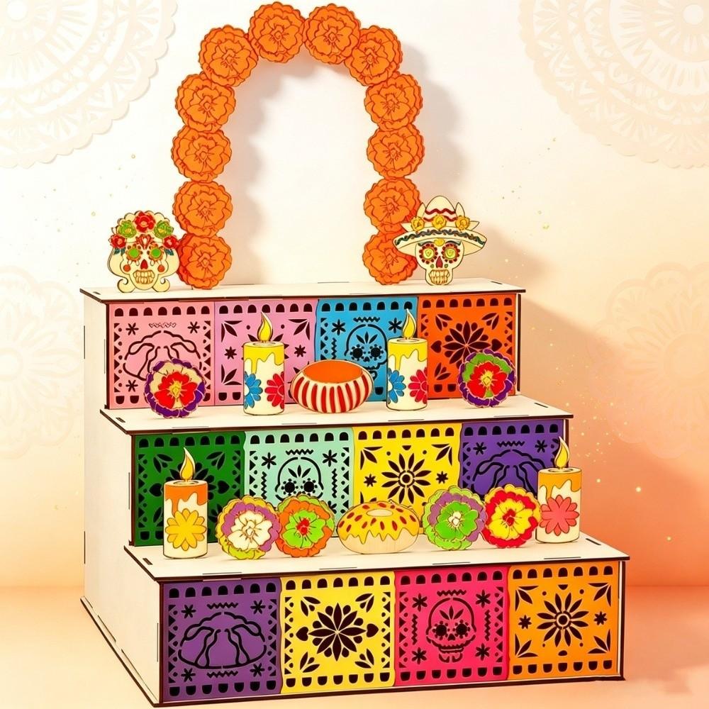 Wooden Mexican Dead Shadow Box DIY Memorial Display Box Day of Dead Ofrenda Box Ancestor Memorial