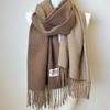 Double-sided Two Colors Scarf Simple Basic Imitation Cashmere Tassel Shawl Autumn Winter Unisex Coldproof Neck Guard Scarf