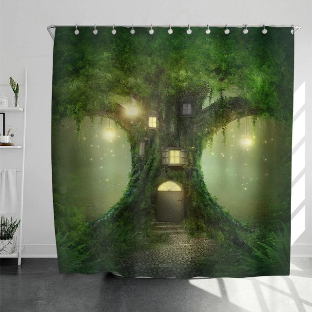 Сельский пейзаж, камень лотоса, Будда, занавеска для душа, занавеска для ванной, водонепроницаемая полиэстеровая занавеска для ванной комнаты с крючками