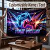 Neon Colorful Theme Throw Blanket Custom Name Text Personalized Blanket Soft Cozy Blanket for Home Sofa Bed