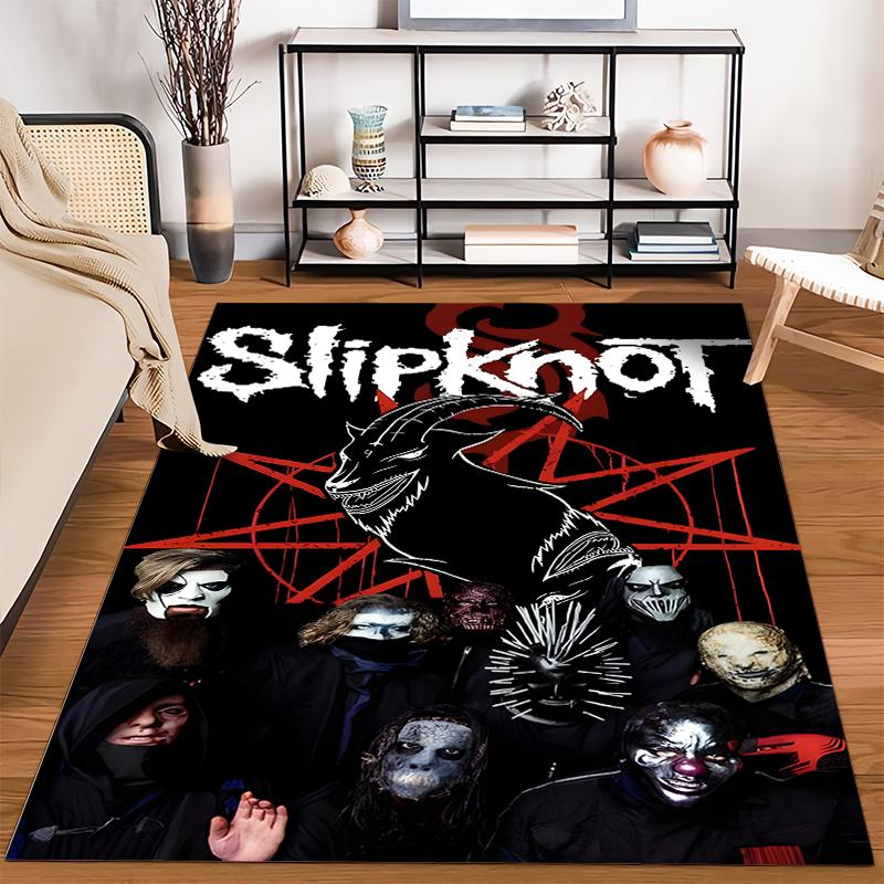 Heavy metal band print non-slip rug, suitable for living room and bedroom sofas