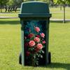 Large Trash Can Personalized Skins Floral Stickers, Waterproof Self?Adhesive Bin Decals, Vintage Flower Pattern Decor Self Adhesive Stickers