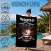 Custom Name Beach Towel Rider's Shield Emblem Microfiber Beach Towel, Lightweight for Summer Travel, Swimming Pool Fan Birthday Gift