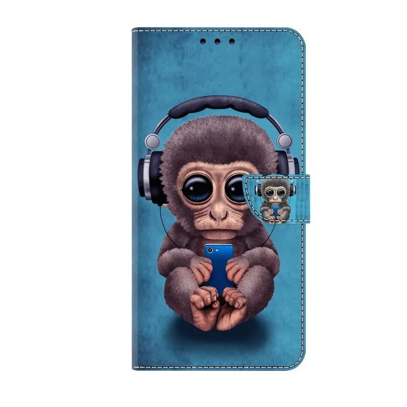 Чехол для POCO M8/PocoM8Pro для Xiaomi Poco M8 M 8 Pro Fundas Кошелек с рисунком обезьяны Флип-подставка Кожаные чехлы для телефона Обложка-книга Coque