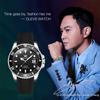 OLEVS 6650 Fashion Mechanical Watch Gift Silicone Watchband Round-dial Wristwatch Calendar Luminous Rotary Lap Waterproof Watch
