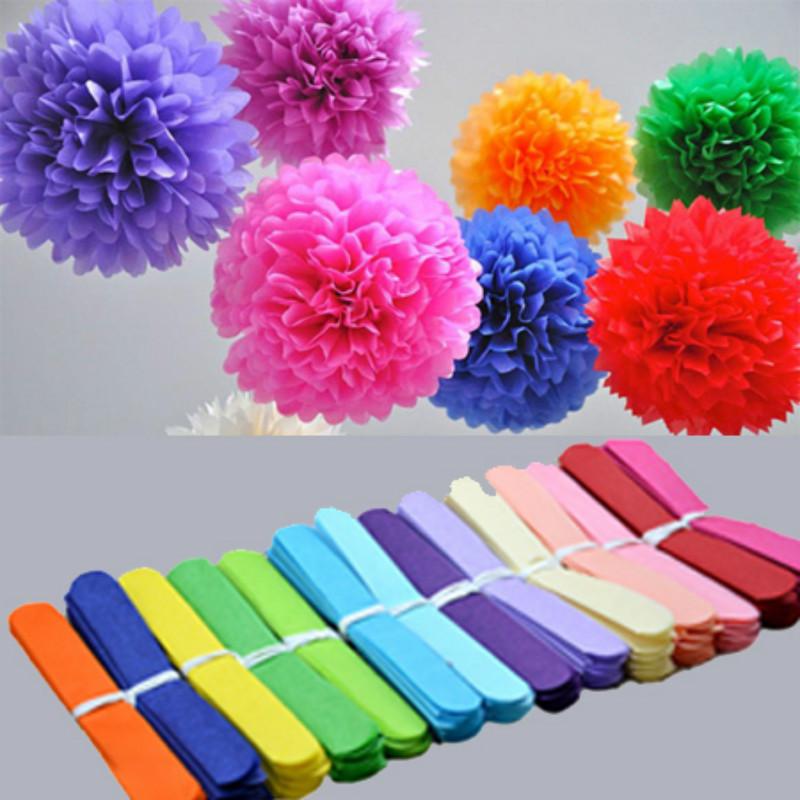 Holiday Supplies 10 " (25cm )Fluffy Tissue Paper Pom Poms Hanging Rose Flower Balls Garlands Wedding Baby Shower Party Decoration