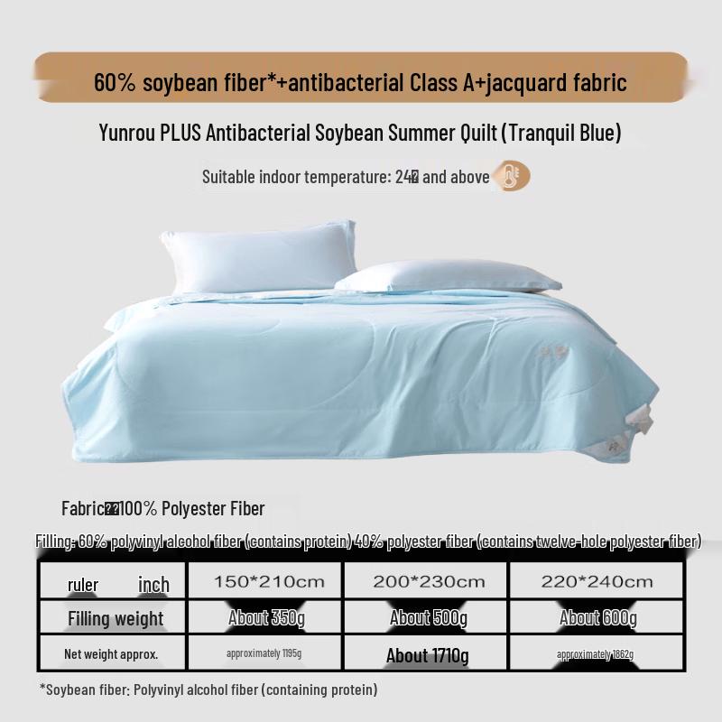 Летнее охлаждающее одеяло Mercury Home Textiles из соевого волокна