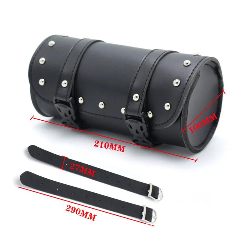 Motorcycle Tool Bag PU Leather Handmade Motorcycle Fork Bag Roll Waterproof Durable Storage Tool Pouch with Straps for Men Women