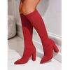 Women 10.5cm High Heels Stretch Knee Sock Boots Autumn Winter Brown Pointed Toe Sexy Slim Knitted Lady Shoes Women Boots