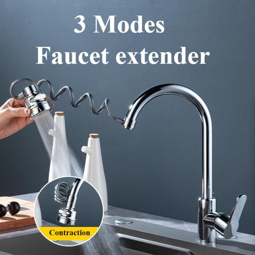 Новый 3-режимный смеситель для раковины с вращением на 360 градусов, удлинительная трубка для фильтра, водосберегающий кран для душа, универсальные кухонные гаджеты, аксессуары