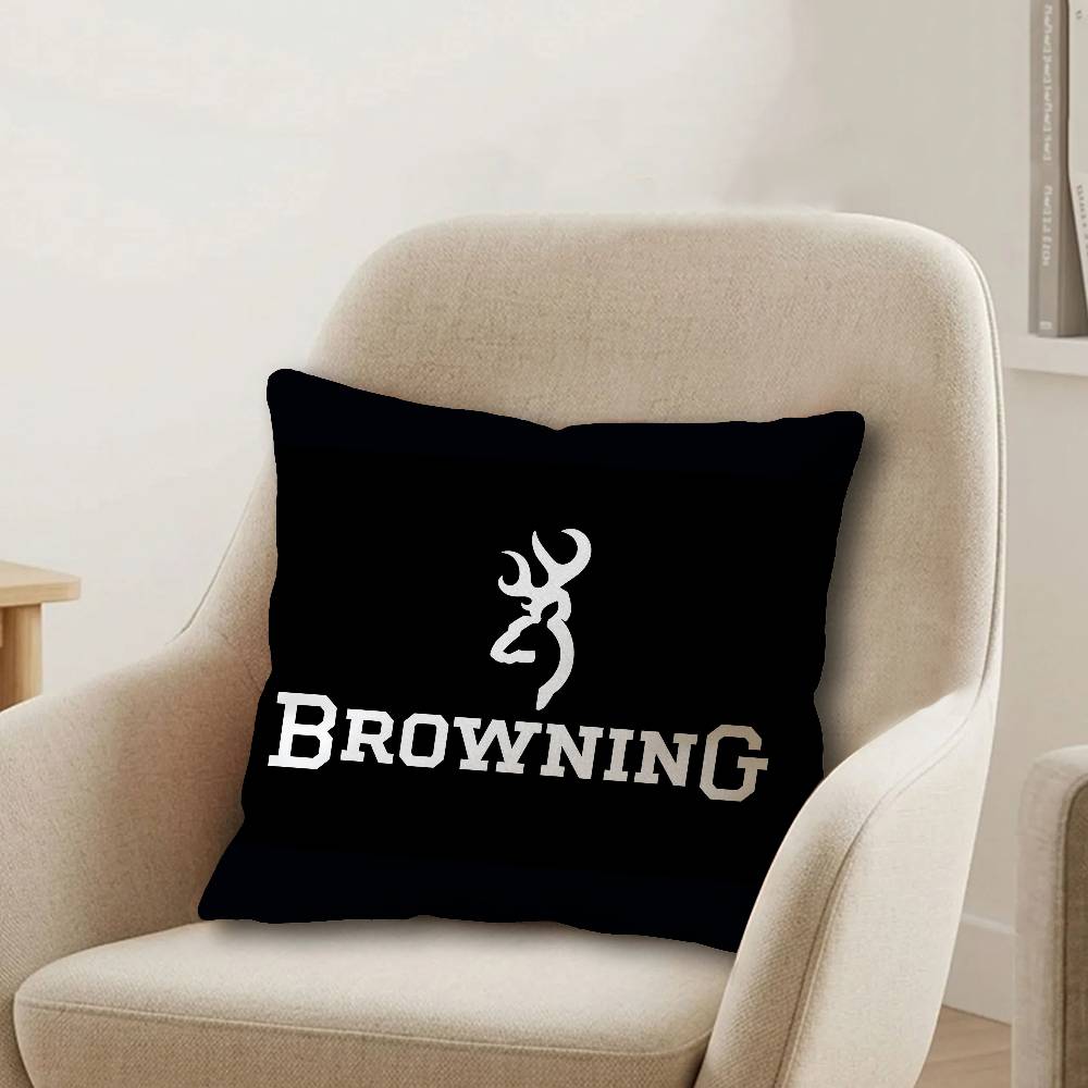 BBrowning Logo Personalized Pillow Cover Kids Bedroom Wild Party Decor Pillowcase kid Birthday shower Gift