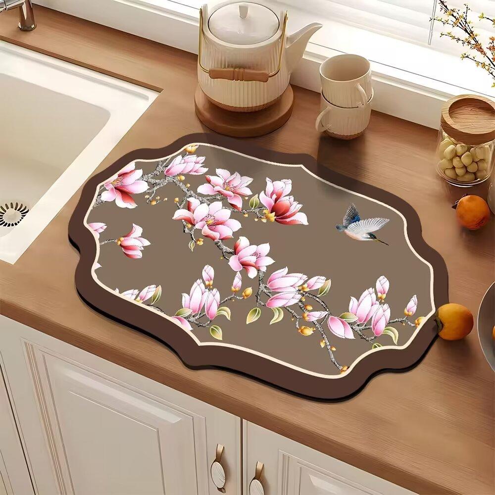 Коврик для слива кухонной столешницы, высокий уровень впитываемости, мытье посуды, тарелок, палочек для еды, крана для раковины, барного стола