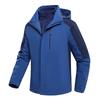 Men Womens Waterproof Jacket 3-in-1 Windbreaker Winter Coat Fleece Inner for Rain Snow Solid Color Contrast Color Can Be Removed