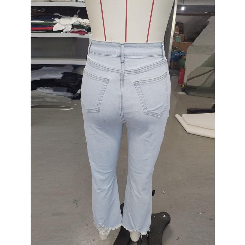 Женские новые модные свободные прямые джинсы с дырками