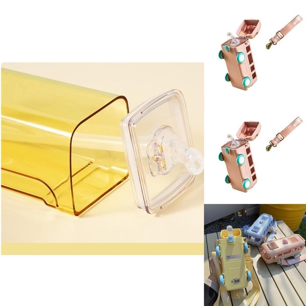 Креативная детская бутылка для воды из материала Tritan в виде автобуса с милой трубочкой для школьников и детей детского сада