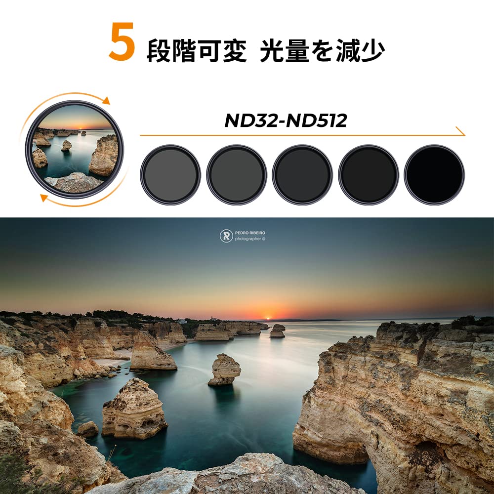 Concept 55mm Variable ND Filter No Unevenness Made In Japan AGC Optical Glass HD Low Reflectivity Nano Coating Lens Filter for Photography Direct K&F