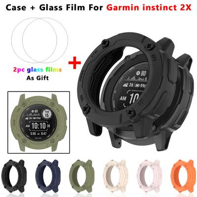 Для Garmin Instinct 2X Чехол Умные часы ТПУ Покрытие Мягкий Защитный Бампер Защита Экрана Закаленное Стекло Пленка Для Instinct 2X