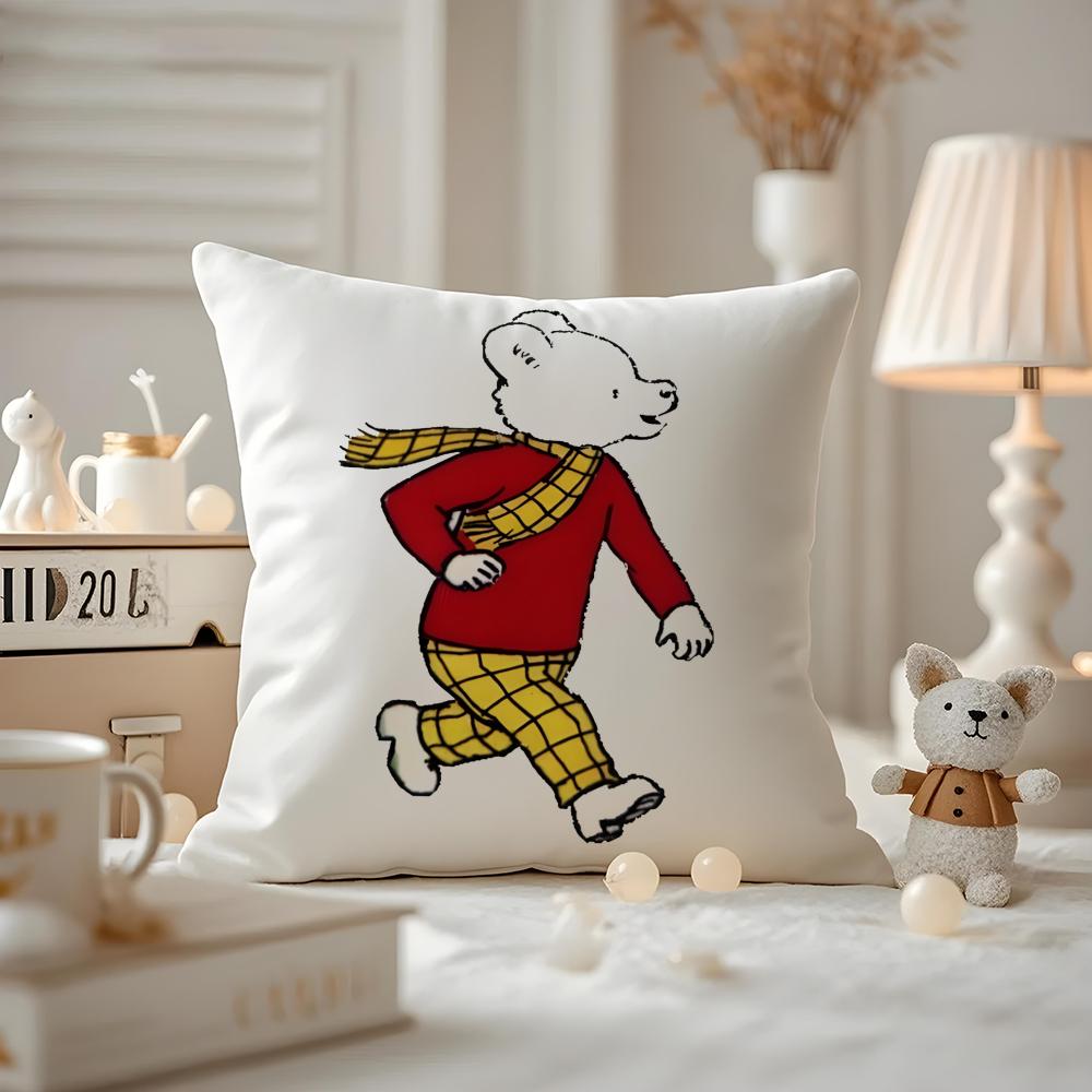 Аниме RRupert BBear Наволочка-подушка Антипылевой клещ Наволочка Невидимая молния Шелковистый короткий плюш Чехол на подушку для дивана