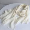 Pure White 80 Wool Scarves, White Scarves For Handmade Plant Dyeing, Women'S Warm Scarves