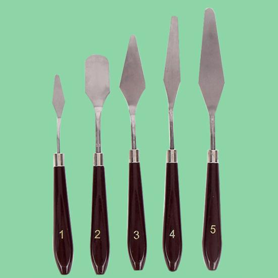 5 шт./компл., шпатель для палитры красок, шпатель для смешивания из нержавеющей стали, шпатель для укладки тротуарной плитки, разглаживающий гибкий лезвие, художественный