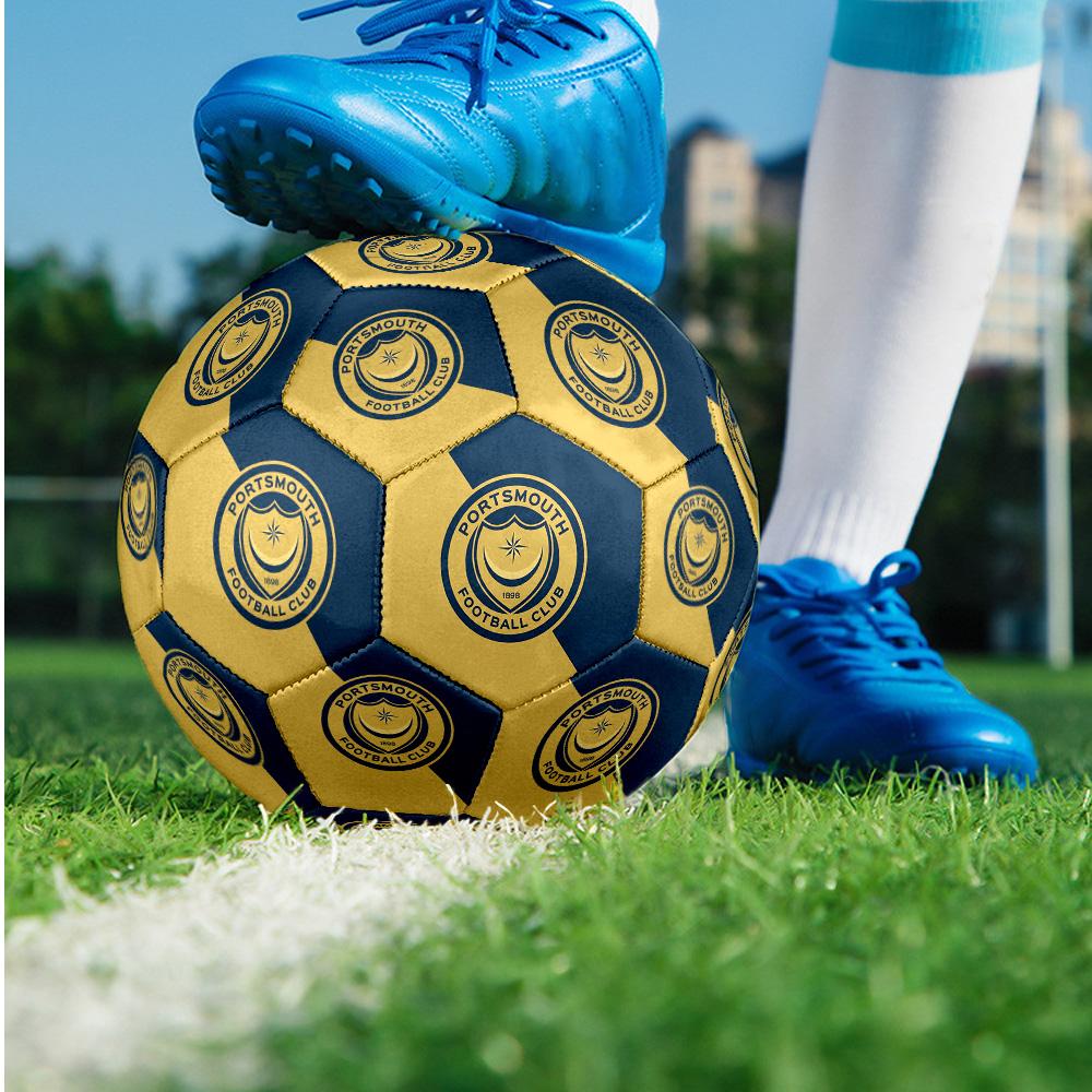 Portsmouth FC Size 5 Standard Football Durable Training Match Soccer Ball for Adult Outdoor Sports