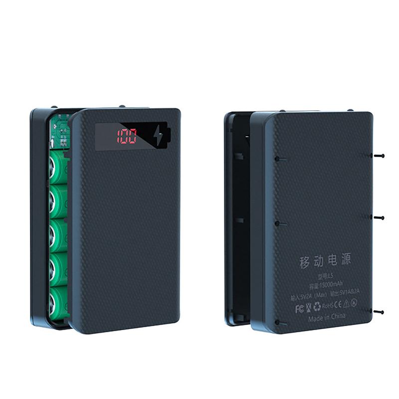 Зарядное устройство для мобильного телефона Съемный корпус для самостоятельной сборки 5*18650 Аккумулятор Кейс для Power Bank 10 Вт Двойной USB Держатель Коробка для хранения аккумуляторов
