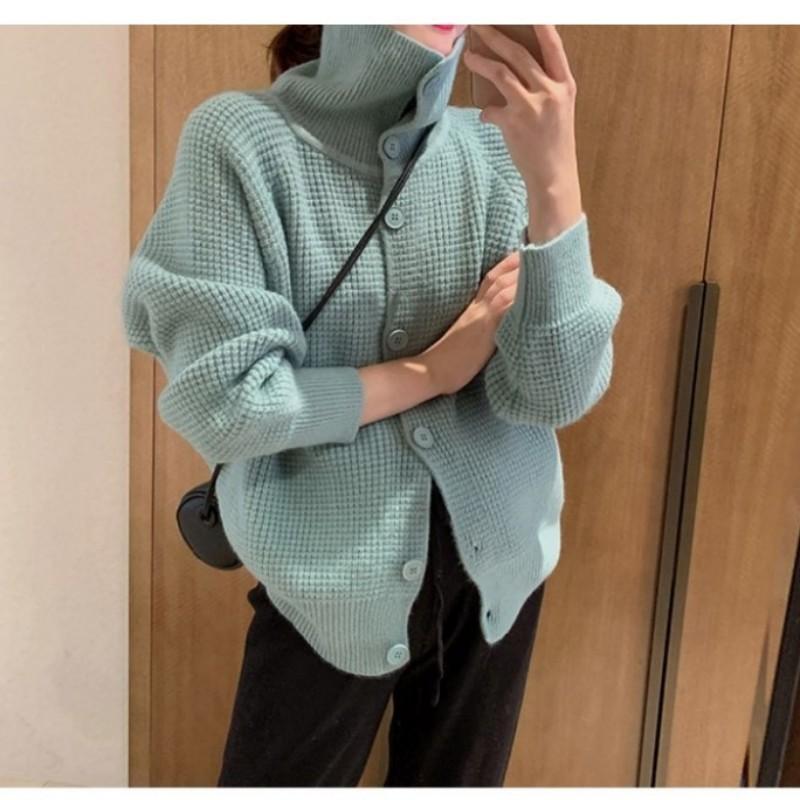 Свободный вязаный кардиган с отворотами Lazy Wind, женский осенний свитер