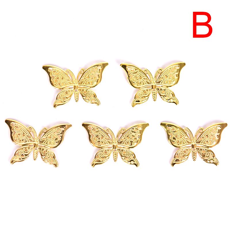 50 шт./компл. золотые металлические филигранные полые подвески-бабочки ремесло DIY изготовление ювелирных изделий
