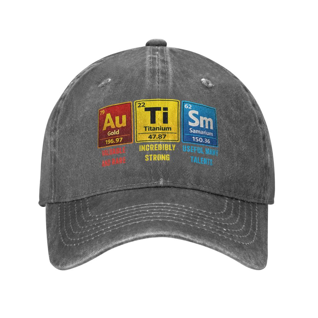 Autism EleUnisexts Periodic Table Awareness ASD  Fashion Baseball Cap Hats Visor Protection Snapback Cotton tops gorras