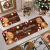 1/2PCS Christmas Gingerbread Man Kitchen Floor Mat Home Decor Bedroom Hallway Balcony Carpet Entryway Welcome Mat