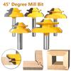 1PC 6/6.35/8/12/12.7mm 45° Degree Lock Miter Router Bit Tenon Milling Cutter Woodworking Tool for Wood Tools Carbide Alloy