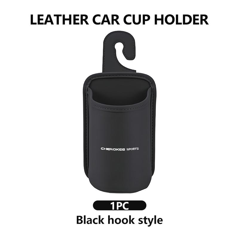 Leather Car Water Cup Holder Interior Drink Rack Organizer For Jeep Wrangler-JK Liberty JL Cherokee Patriot Commander AKM1